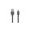 Cablu alimentare/sincronizare USB - iPhone Lighting 1.5m plat 2.4A gri Allocacoc