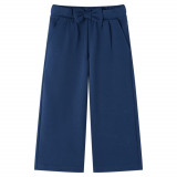 Pantaloni Copii Largi Bleumarin VidaXL 128 (7-8 ani) cu Buzunare si Funda - Viscoza, Poliamida, Elastan