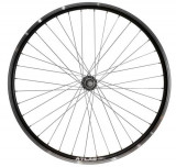 Roata Bicicleta Spate Atlas 26inch, Profil Dublu Culoare Negru, Cnc, Spite Otel Nichelate, Butuc Metal, Pinion Argintiu, 3/8, 36H