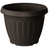 Ghiveci din plastic Critex Infinity, interior / exterior, rotund, wenge, 18.5 x 14 cm