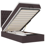 Cumpara ieftin Cadru de pat otoman cu saltea tesatura maro inchis 90x190cm