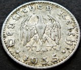 Cumpara ieftin Moneda 50 REICHSPFENNIG - GERMANIA NAZISTA, anul 1935 * cod 1991 B - litera D, Europa