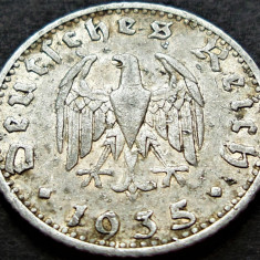 Moneda 50 REICHSPFENNIG - GERMANIA NAZISTA, anul 1935 * cod 1991 B - litera D