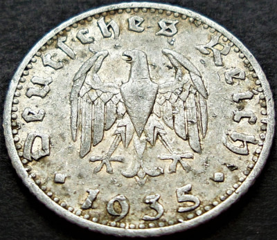 Moneda 50 REICHSPFENNIG - GERMANIA NAZISTA, anul 1935 * cod 1991 B - litera D foto