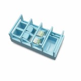 Dispenser de Banda Adeziva, Flippy, Suport pentru Banda Adeziva pentru Birou, Scoala, din Plastic, 15,5 x 7,7 x 7,4 cm, Albastru deschis