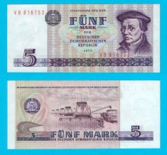 Germania RDG (p#27) 5 Mark 1975 aUNC+ &#039;Muntzer&#039; serie: VB 816753