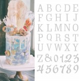 Set de 37 decoratiuni pentru decorare tort litere si cifre Hileyu, acrilic, auriu/argintiu/rose