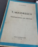 T.MAIORESCU SI POSTERITATEA LUI CRITICA E. LOVINESCU