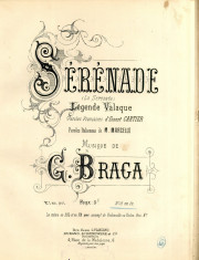 C. Braga Serenade Legende Valaque Partitura Muzicala veche sec. XIX Litografie foto