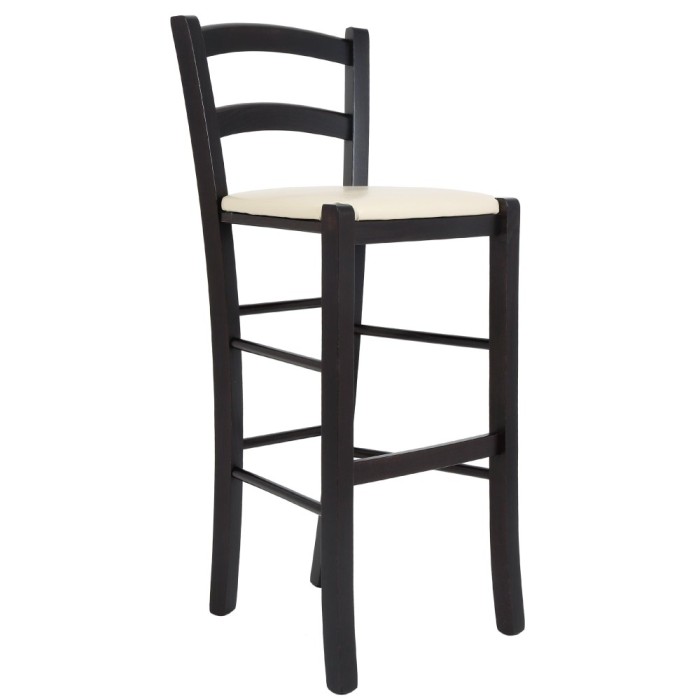 Scaun Paesana bar - cadru wenge - imitatie piele crem - 21834