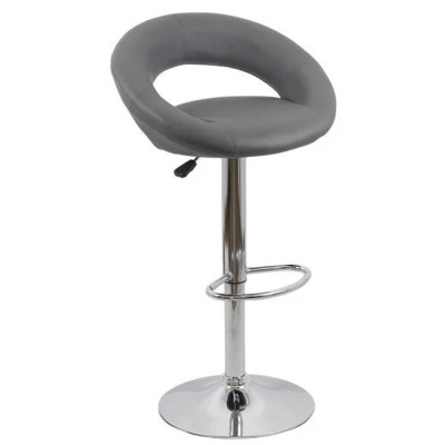 Scaun bar cu spatar ABS 151, rotativ, cadru cromat, inaltime reglabila, suport picioare, 100 kg foto