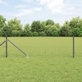 VidaXL &Icirc;mprejmuirea Euro cu 13 Poste cu Ancora 0.6x50 m Oțel Galvanizat Gri