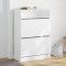 Dulap de pantofi cu 2 sertare rabatabile, alb, 80x34x116 cm