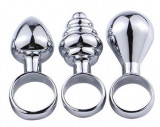 Set Starter 3 Mini Dopuri Anale Metalice cu Inel