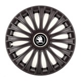 Set 4 capace roti pentru Skoda Nou Alb-Negru, model Dino Black, R14