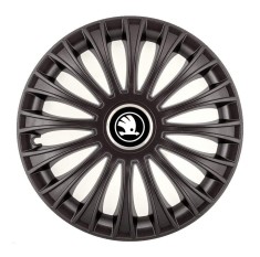 Set 4 capace roti pentru Skoda Nou Alb-Negru, model Dino Black, R14