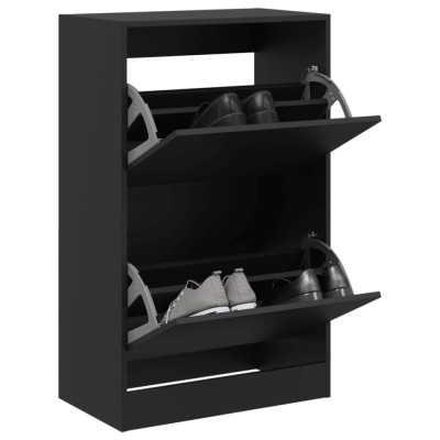 Gossi pantofar, negru, 60x34x96,5 cm, lemn compozit foto