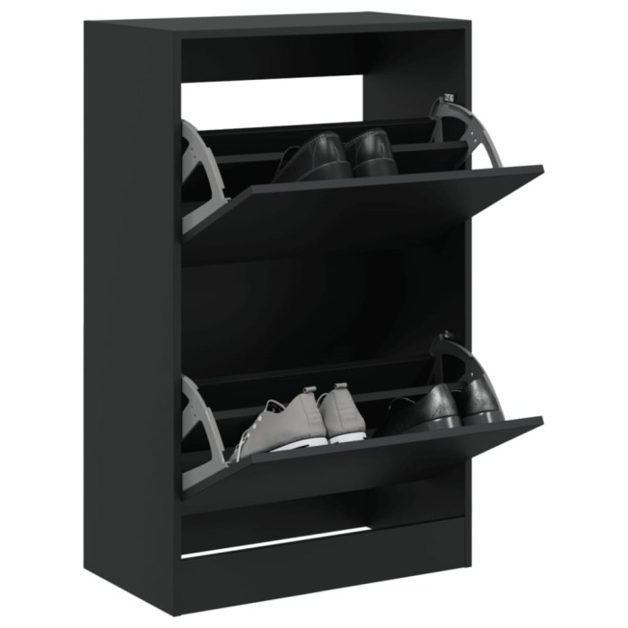 Gossi pantofar, negru, 60x34x96,5 cm, lemn compozit