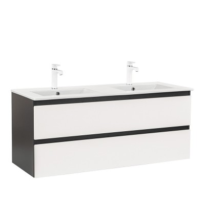 Dulap inferior Vario Forte 120 cu lavoar antracit-alb foto