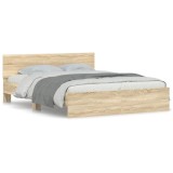 Cumpara ieftin Cadru de pat cu tablie, stejar sonoma, 140x190 cm
