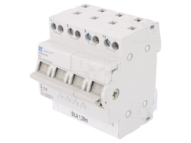 Comutator rețea-generator 4 Poli 240/415VAC 40A IP20
