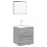 Cumpara ieftin Set de mobilier de baie, gri sonoma, lemn prelucrat