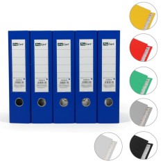 Biblioraft arhivare documente, A4, cotor 7.5 cm, pachet 5 bucati - Albastru