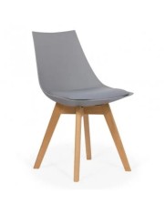 Scaun bucatarie si living BUC 245, polipropilena, sezut piele ecologica, picioare lemn, 110 kg