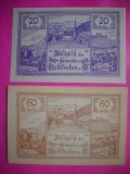 HOPCT BANCNOTA NOTGELD NR 67 - DALDKIRCHEN - SET 2 BUC -60 SI 20 HELLER 1920 -AUSTRIA-UNC