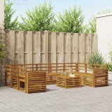 vidaXL Set canapele exterior 10 piese Lemn Masiv Acacia Natural Gradina Rezistent Vreme