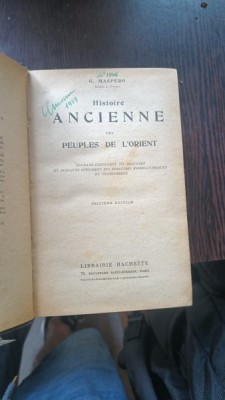 HISTOIRE ANCIENNE DES PEUPLES DE L&amp;#039;ORIENT - G. MASPERO foto