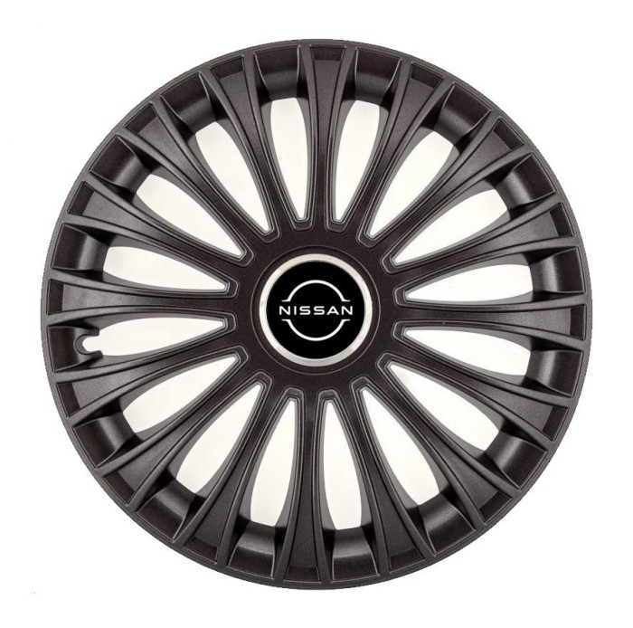 Set 4 capace roti pentru Nissan Nou, model Dino Black, R14