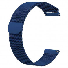 Curea tip Milanese Loop, compatibila Garmin Vivoactive 3, telescoape QR, 20mm, Albastru foto