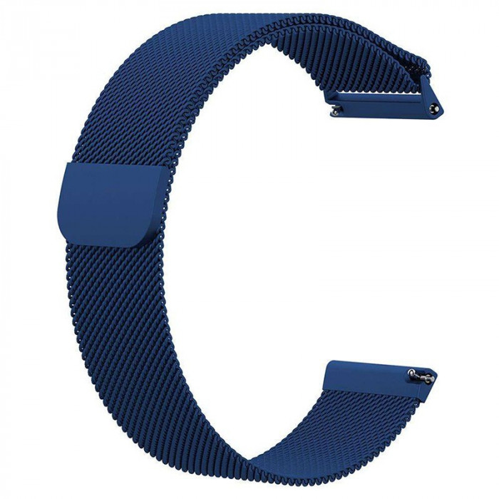 Curea tip Milanese Loop, compatibila LG G Watch Urbane W150, telescoape Quick Release, 22mm, Albastru