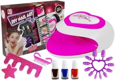 Set pentru unghii, manichiura si pedichiura pentru copii, cu lampa de uscare, LeanToys, 4046 foto