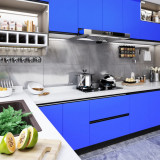 Folie mobilier autoadeziva, albastru extralucios, 500x90cm, PVC GartenMobel Dekor, vidaXL