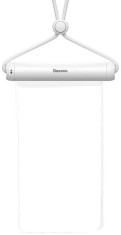 HUSA IMPERMEABILA Baseus, pentru smartphone diagonala maxima 7.2 inch, transparenta cu zip alb &quot;FMYT000002&quot; - 6932172610975