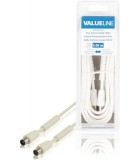 Cablu antena coaxial 100dB coaxial tata - coaxial mama 5m alb, Valueline