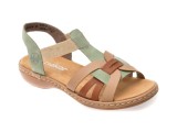 Sandale RIEKER bej, 65918, din piele ecologica