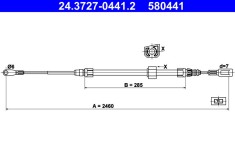 ATE 24.3727-0441.2 Cablu, frana de parcare