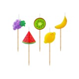 Set 5 lumanari tort, model Fructe