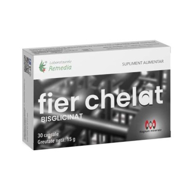 Fier Chelat Bisglicinat 30 capsule Laboratoarele Remedia foto