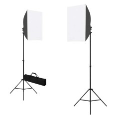 vidaXL Lumini de studio profesionale, 2 buc., negru, 40 x 60 cm, oțel