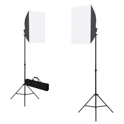 vidaXL Lumini de studio profesionale, 2 buc., negru, 40 x 60 cm, oțel foto
