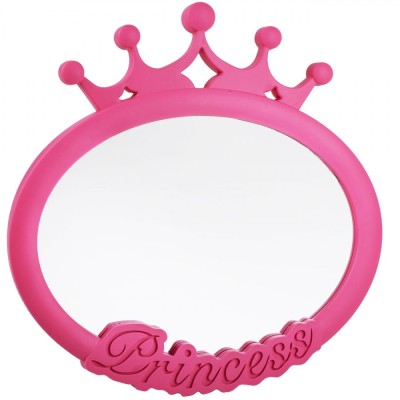 Oglindă de Perete, Model Princess, Culoare Roz, Dimensiuni 25x25 cm, Cadru Plastic foto