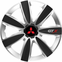 Set 4 Capace Roti GTX Carbon Gri-Negru R17, Compatibil Cu Mitsubishi