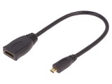 Cablu HDMI 1.4 mama-tata micro HDMI 0.2m negru QOLTEC 50399