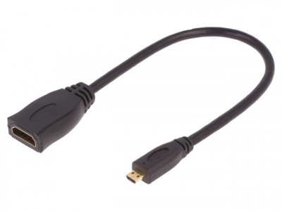 Cablu HDMI 1.4 mama-tata micro HDMI 0.2m negru QOLTEC 50399 foto