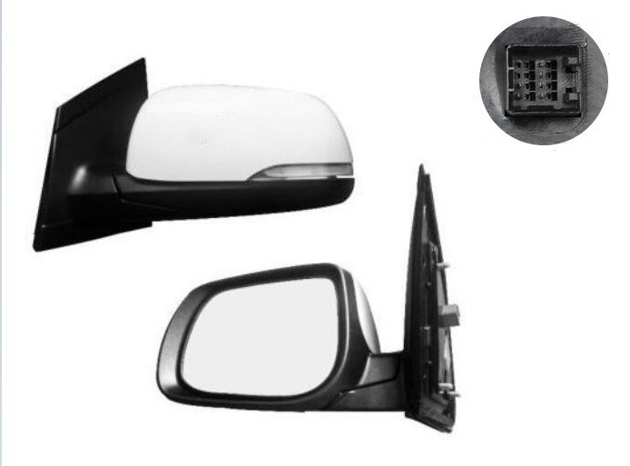 Oglinda exterioara Kia Picanto (Ta), 06.2011-, Stanga, reglare electrica; grunduit; incalzita; geam convex; cromat; 6 pini; cu semnalizare