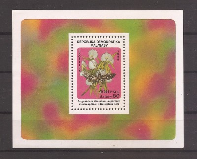 Madagascar 1985 - Flori și fluturi, colita, MNH foto